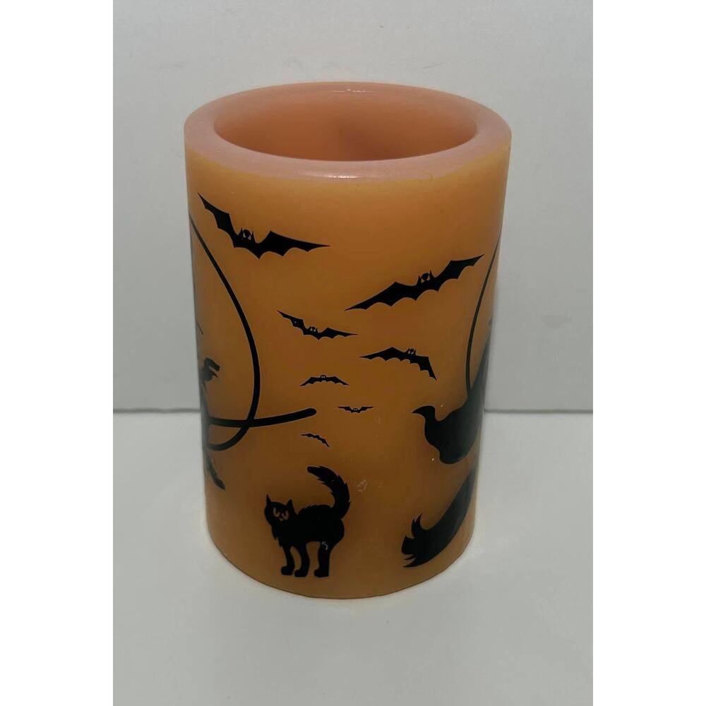 Everlasting Halloween Witch LED Flameless Flickering Wax Candle w /spooky sounds - Picture 3 of 8
